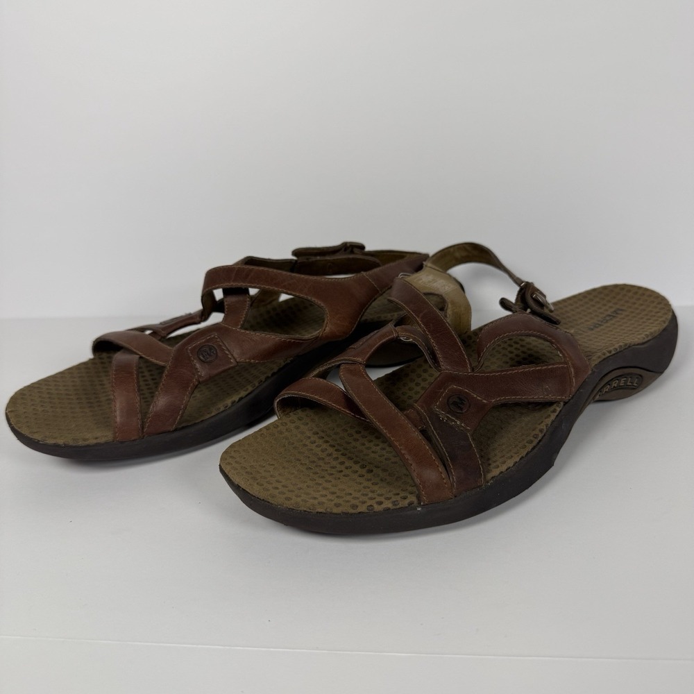 Merrell Agave Sandals Women's 10 Hiking Walking Brown Leather  Outdoors Utility